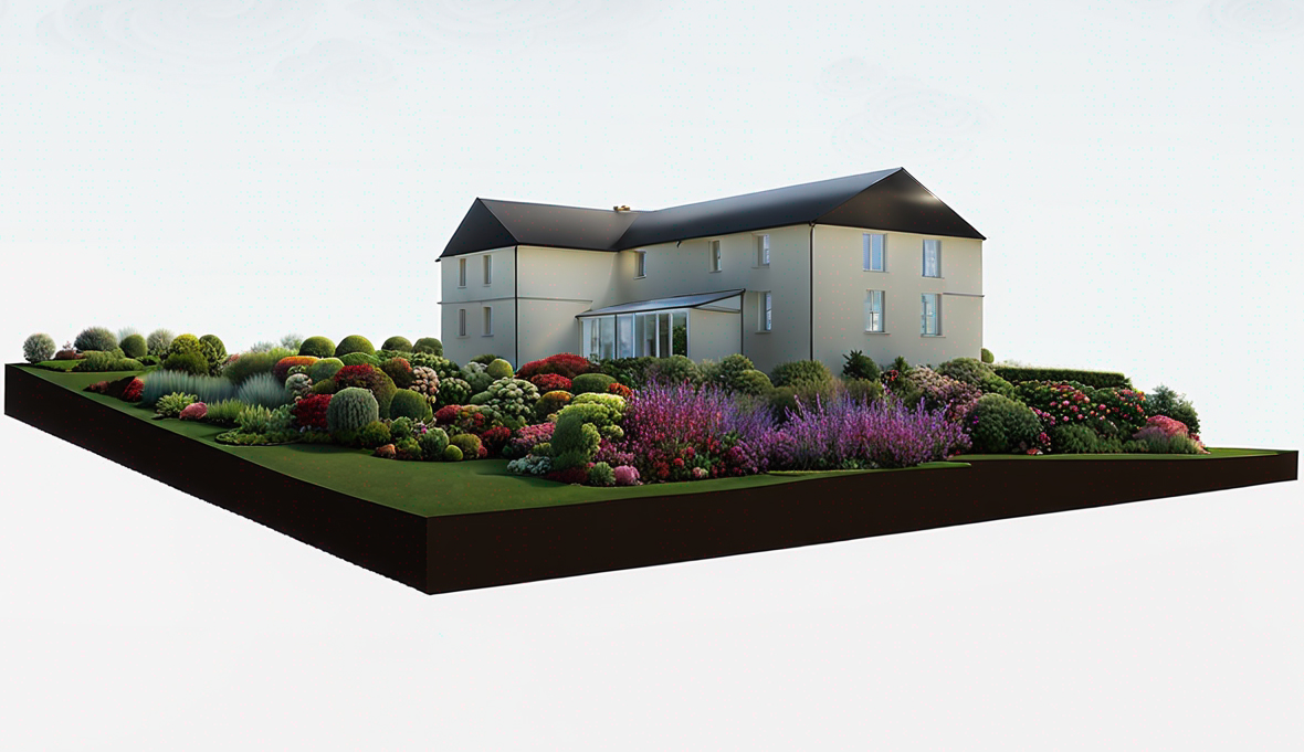 Vision de jardin photoréaliste par IA — pilotée par les données du Sketch Plan 2D